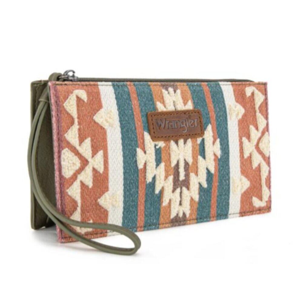 NWT Wrangler Sherpa Aztec Canvas Clutch